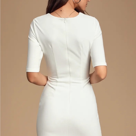 Lulu’s Westwood White Half Sleeve Sheath Dress - Picture 5 of 5